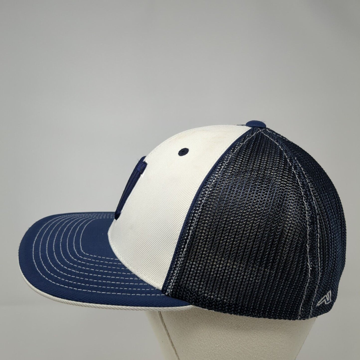 Letter N Fitted Mesh Back Trucker Hat Blue 7 3/8-8 Pacific Headwear