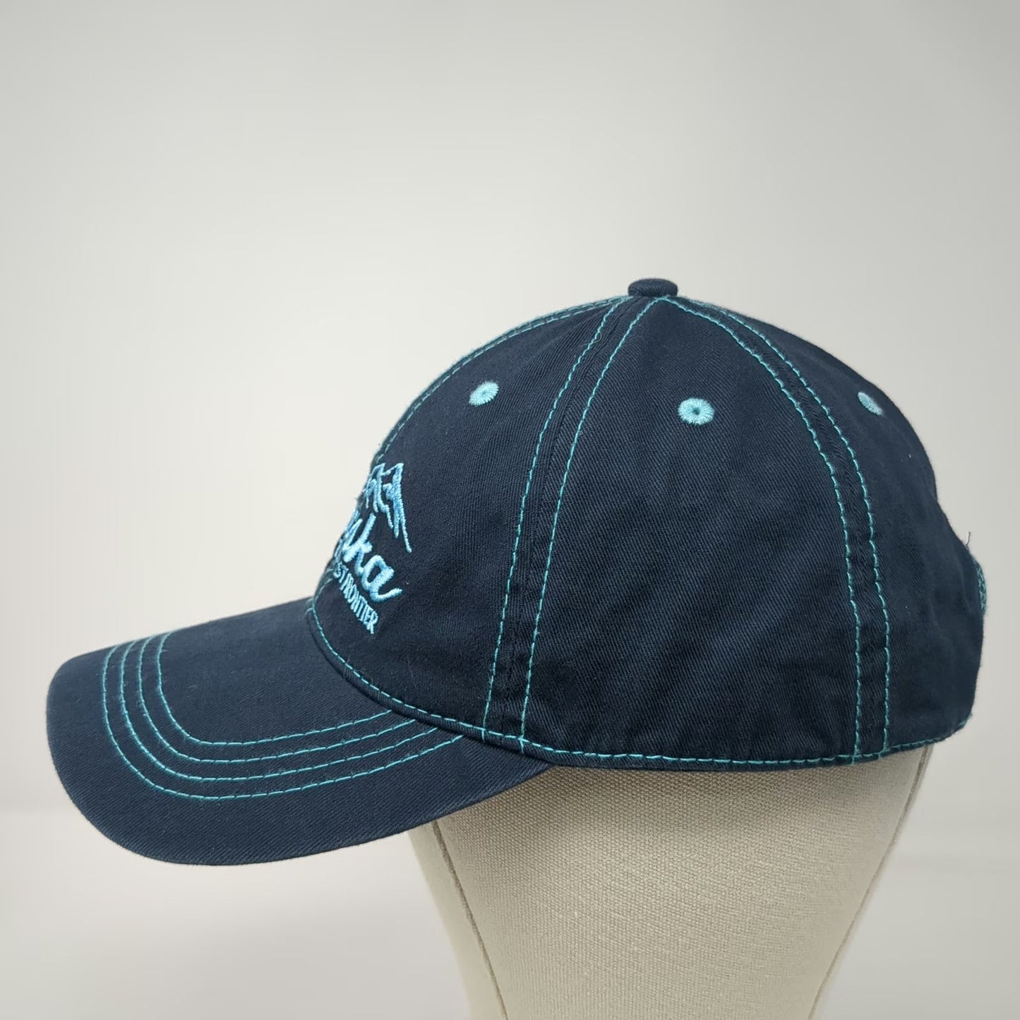 Prairie Mountain Alaska Last Frontier Blue One Size Baseball Cap Hat Slideback