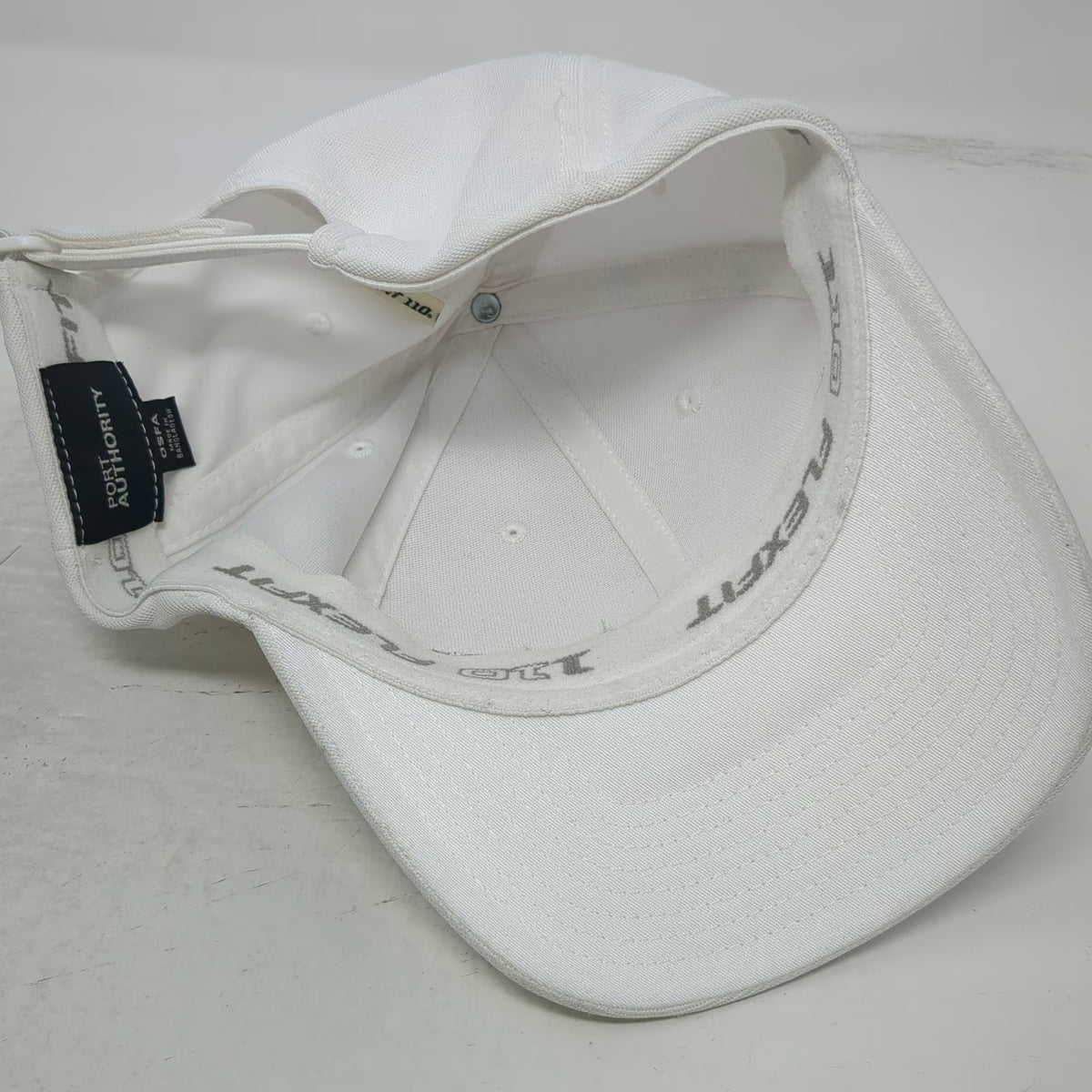 Port Authority Baseball Cap White One Size Eltropy Logo Strapback Polyester Hat