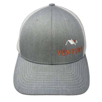 Richardson Venture Mountain Logo Trucker Hat Gray One Size Mesh Snapback 112