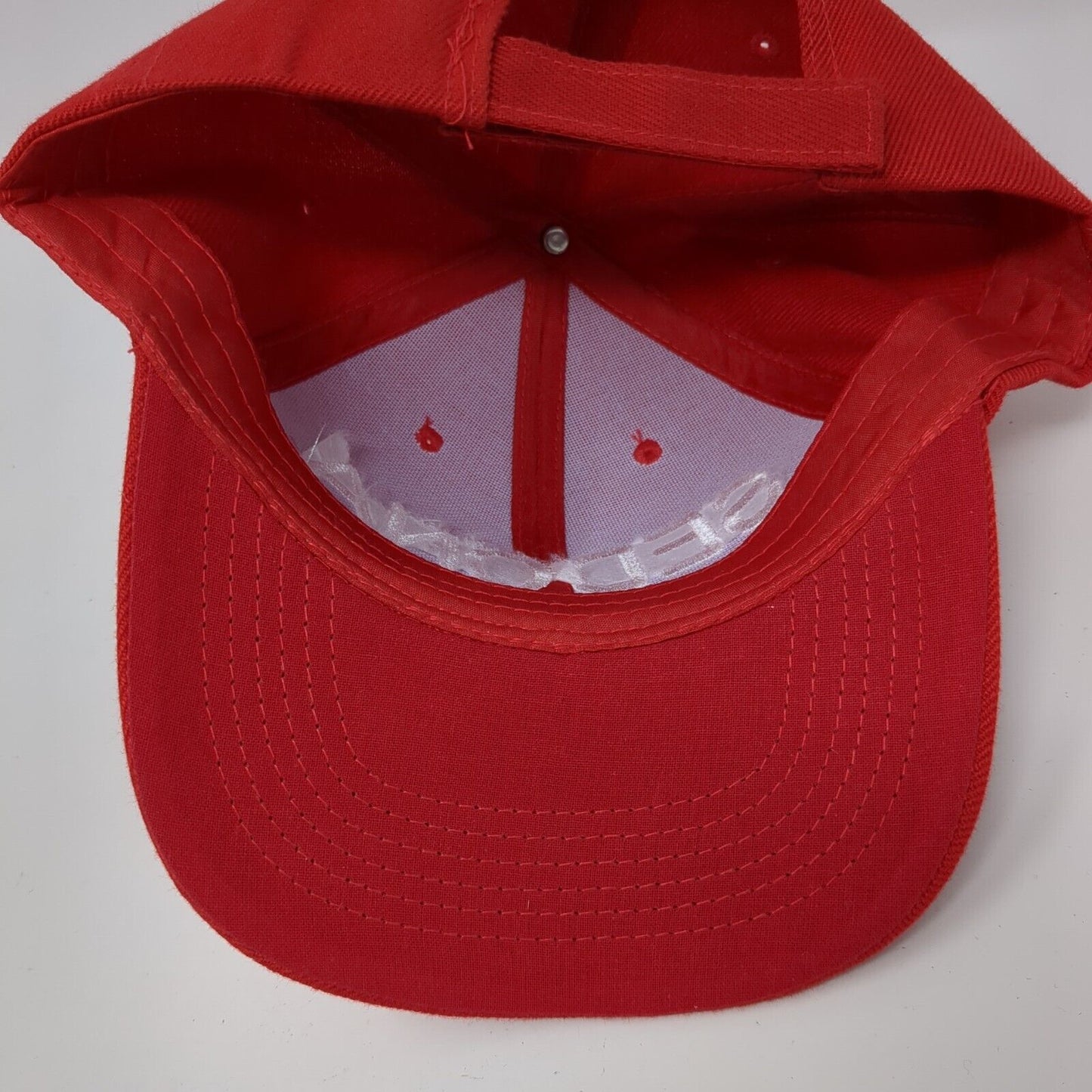 Sedona Strapback Hat Red One Size Adjustable Embroidered Solid 6 Panel
