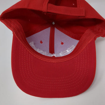 Sedona Strapback Hat Red One Size Adjustable Embroidered Solid 6 Panel
