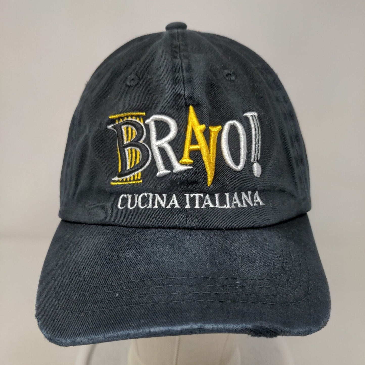 Bravo Cucina Italiana Slideback Hat Black One Size Embroidered 6 Panel