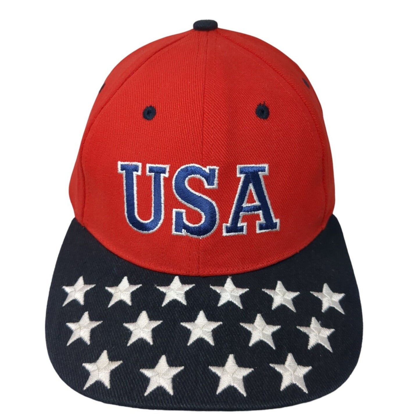 USA Strapback Hat Multicolor Size 58cm Adjustable Embroidered Stars Patriotic