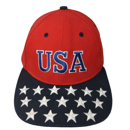 USA Strapback Hat Multicolor Size 58cm Adjustable Embroidered Stars Patriotic