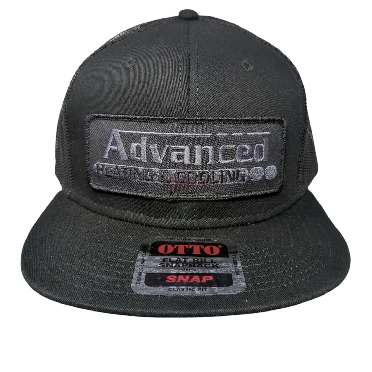 Advanced Heating & Cooling Snapback Trucker Hat Black OSFM Flat Bill