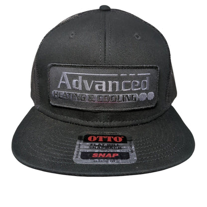 Advanced Heating & Cooling Snapback Trucker Hat Black OSFM Flat Bill