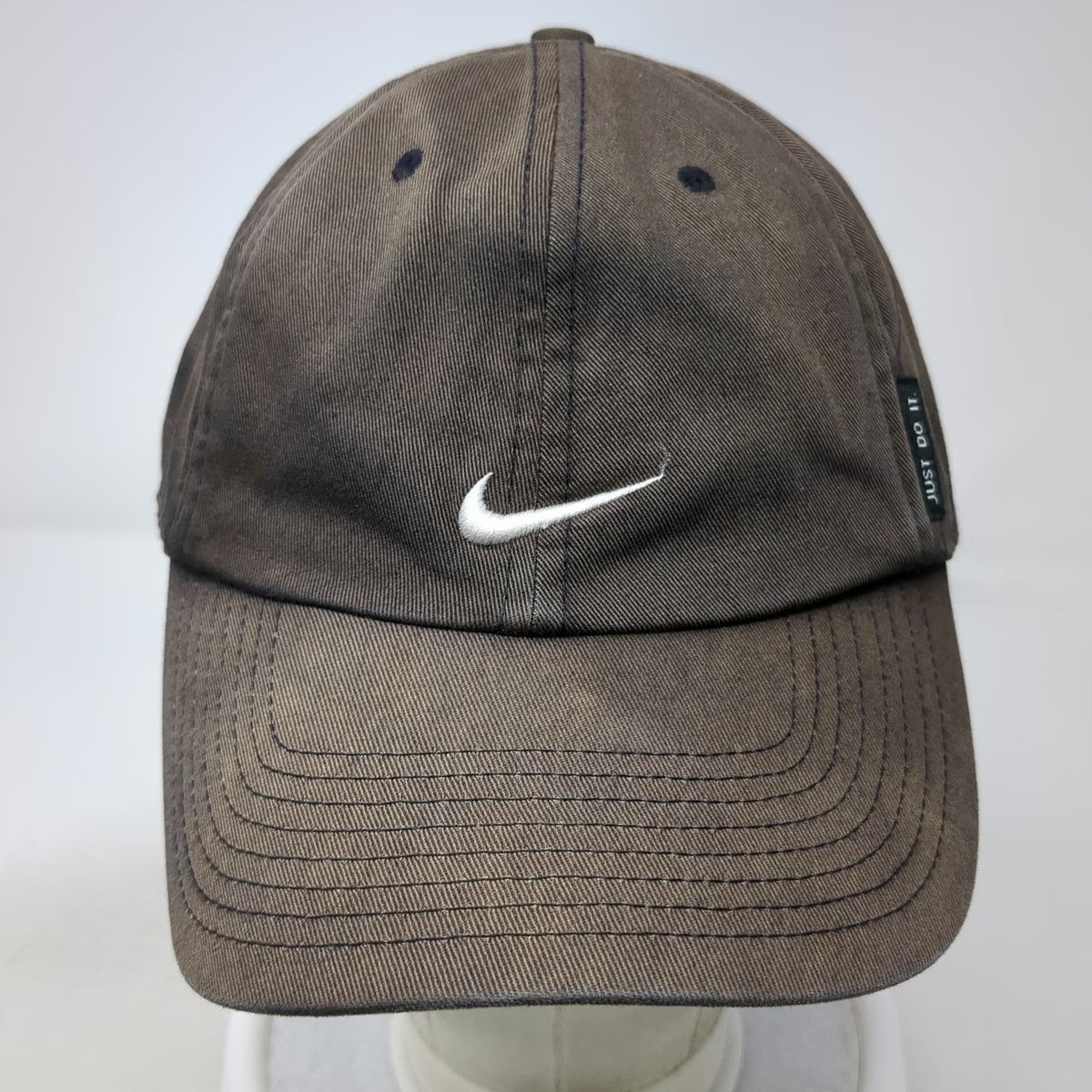 Nike Baseball Cap Black One Size Swoosh Just Do It Slideback Faded Cotton Hat