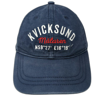 Blue One Size Baseball Cap Kvicksund Mälaren Sweden Coordinates Adjustable Hat