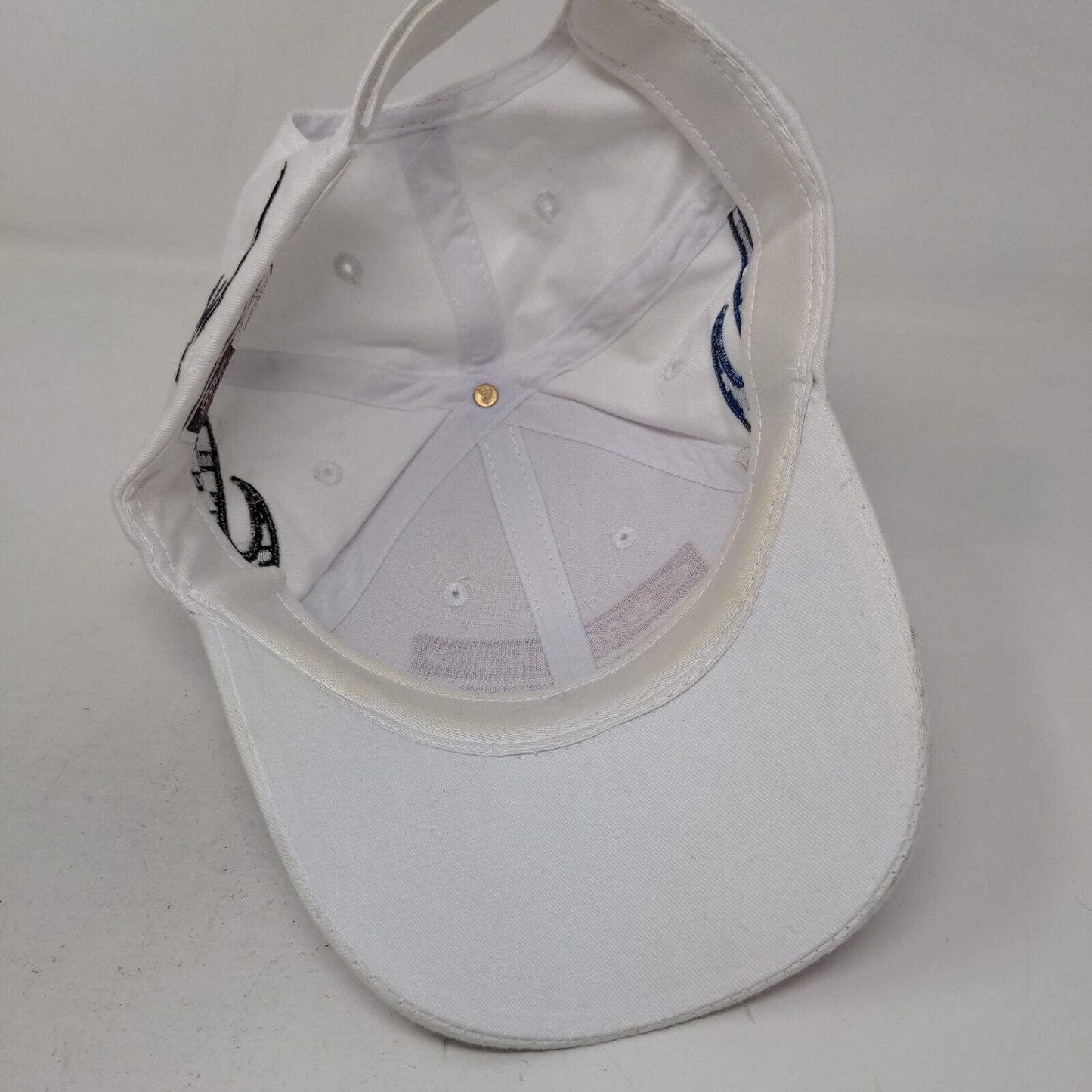 Otto Men's Strapback Hat White OSFM Embroidered Flags Beware Hockey Fanatic