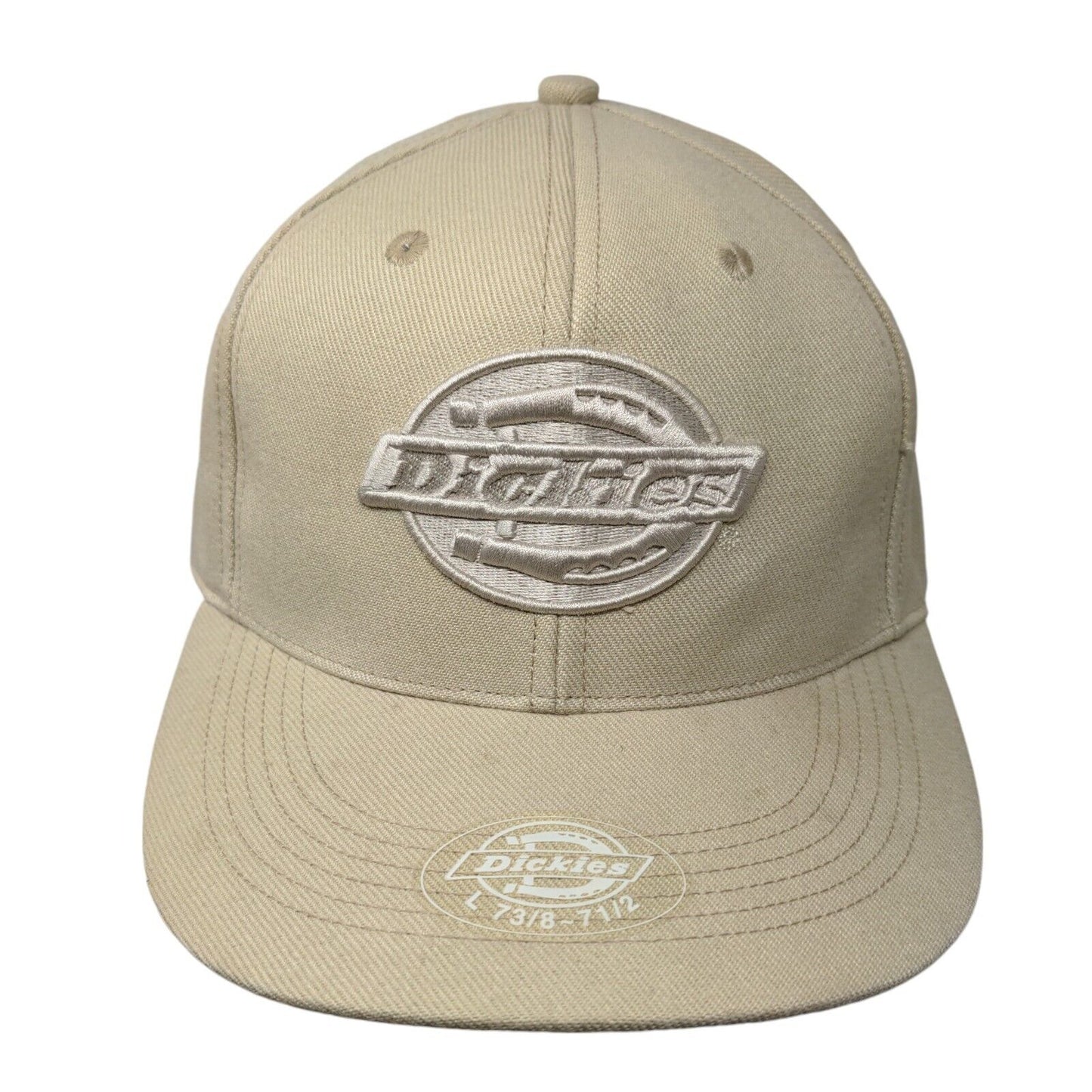 Dickies Fitted Hat Tan Large Embroidered Solid 6 Panel Vent Holes