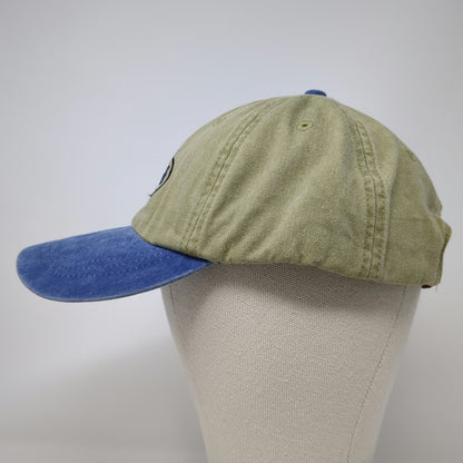 Adams Baseball Cap Green Blue One Size Leather Strapback Embroidered Logo Hat