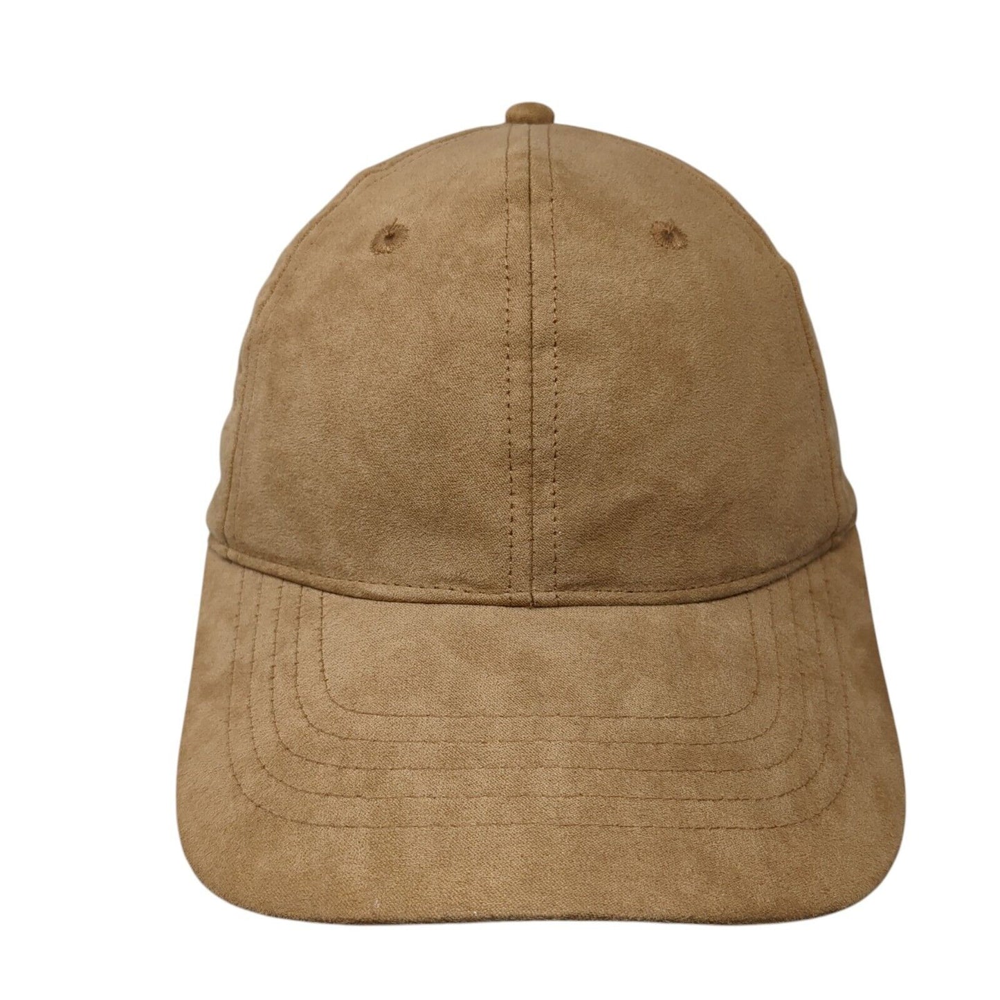 Unbranded Slideback Hat Brown One Size Solid 6 Panel Vent Holes Blank