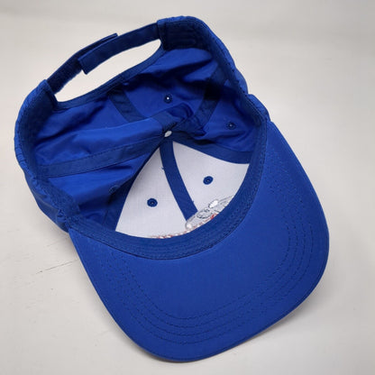 i9 Sports Strapback Hat Blue OSFA Adjustable Embroidered Vented Holes 6 Panel