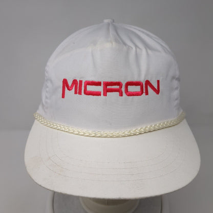 Micron Slideback Hat White One Size Adjustable Rope 6 Panel Sportcap