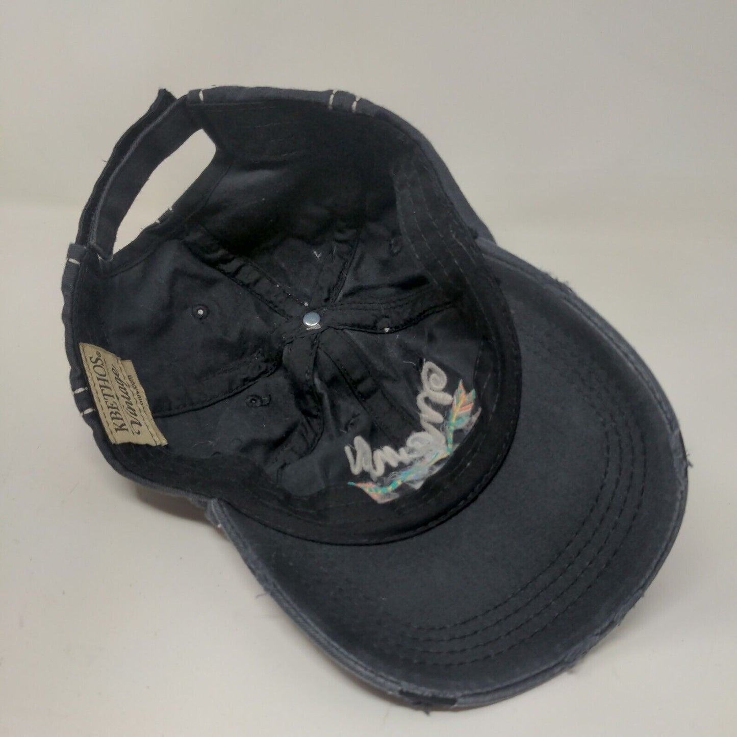 KB Ethos Women's Strapback Hat Blue Adjustable Embroidered Mama Bear Distressed