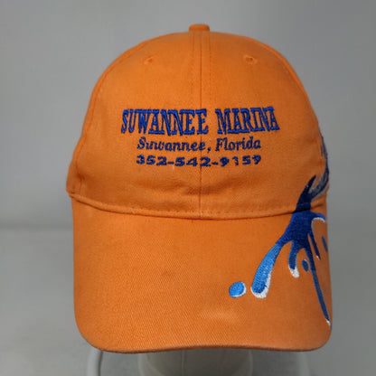 Suwannee Marina Florida Strapback Hat Orange OS Adjustable Embroidered Otto