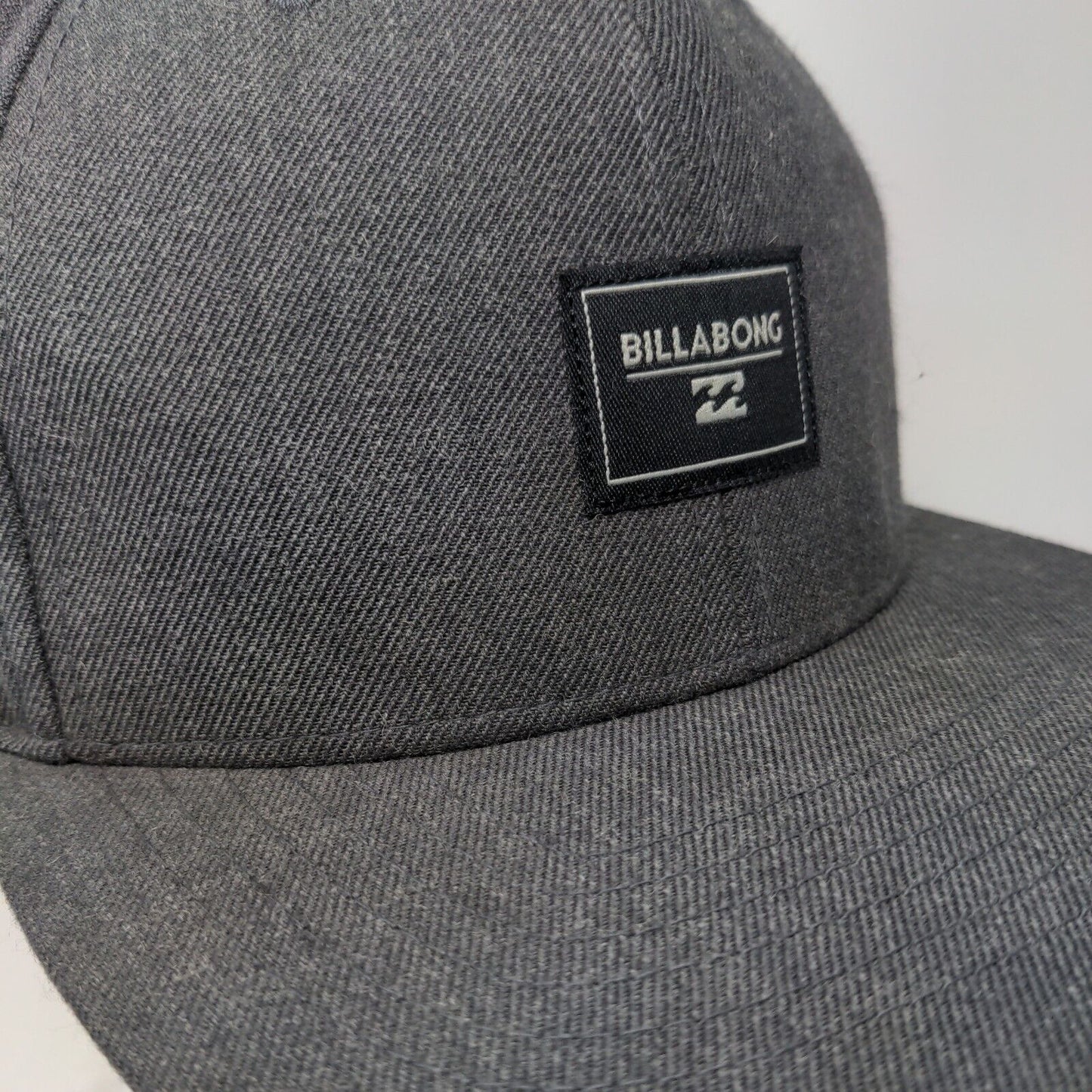 Billabong Patch Snapback Hat Gray One Size Solid Adjustable Vent Holes
