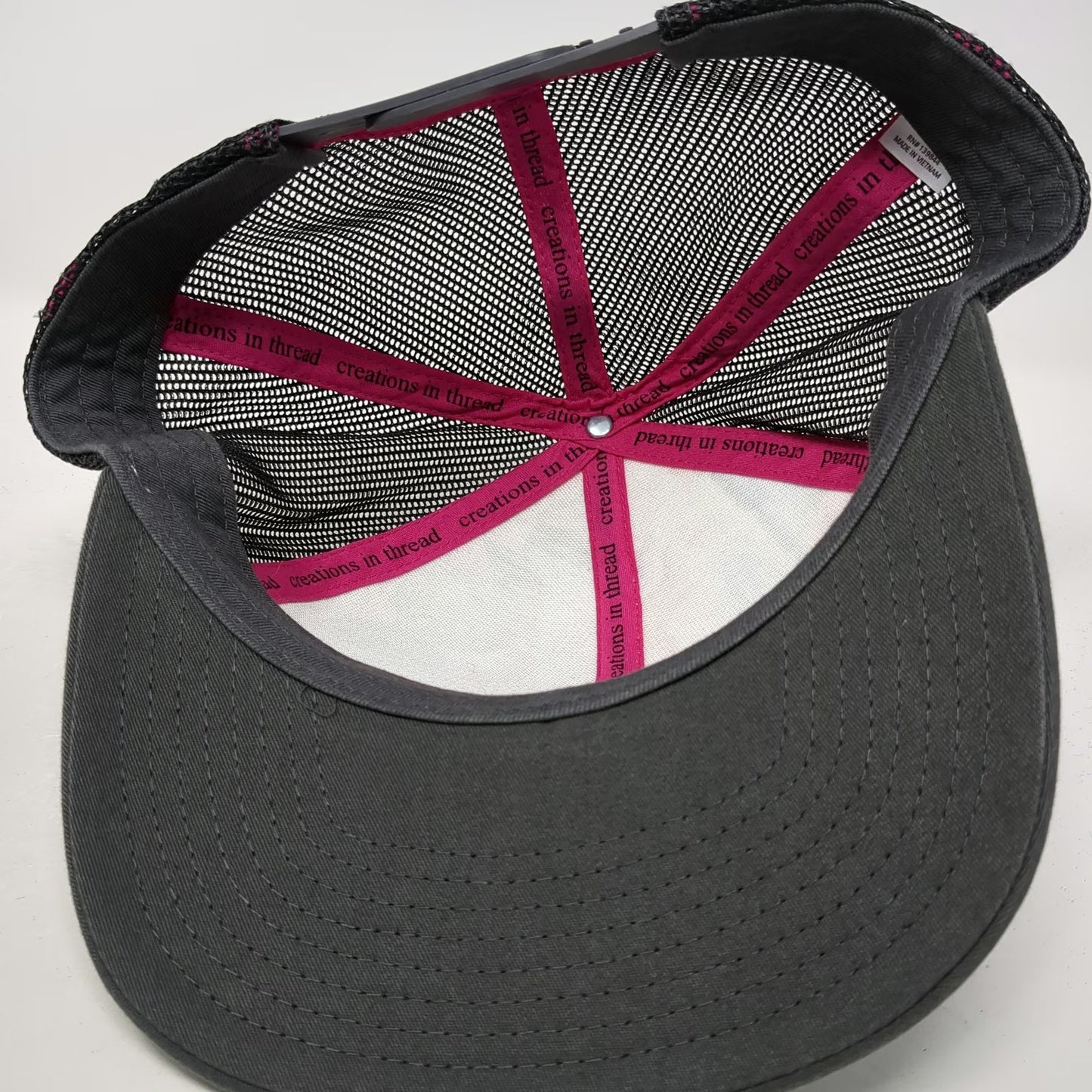 Creations in Thread Trucker Hat Gray One Size Idaho Equine Hospital Floral