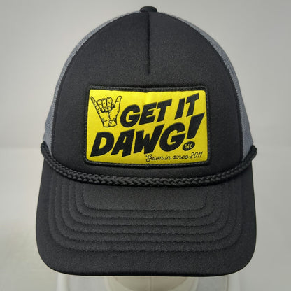 Richardson Trucker Hat Black One Size Get It Dawg Patch Mesh Back Snapback Rope