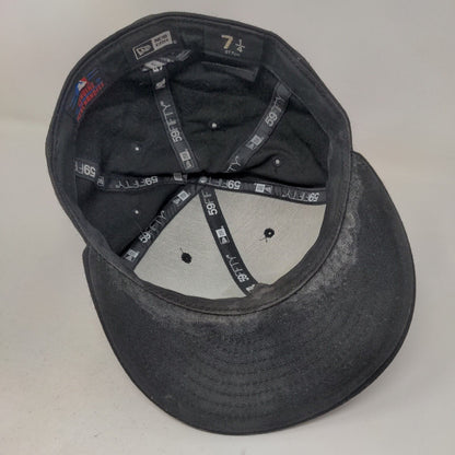 New Era Men's Fitted Hat Black 7 1/4 New York Yankees 59Fifty Embroidered Logo