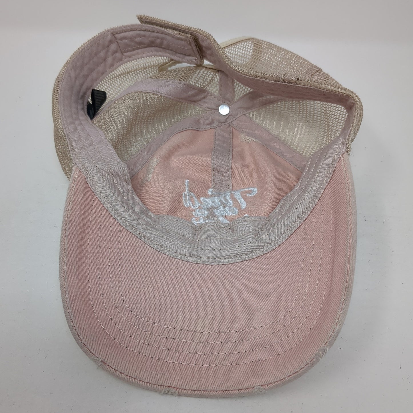 Tired As A Mother Ponytail Baseball Cap Multicolor One Size Distressed Mesh Back
