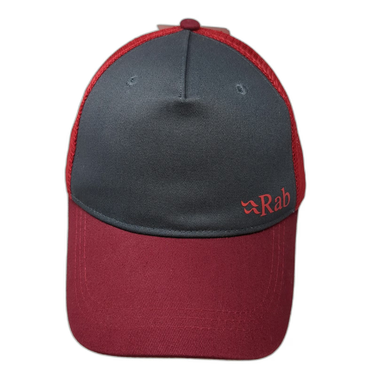 Rab Trucker Hat Red One Size Mesh Back Snapback Logo Outdoor Hiking Mountaineer