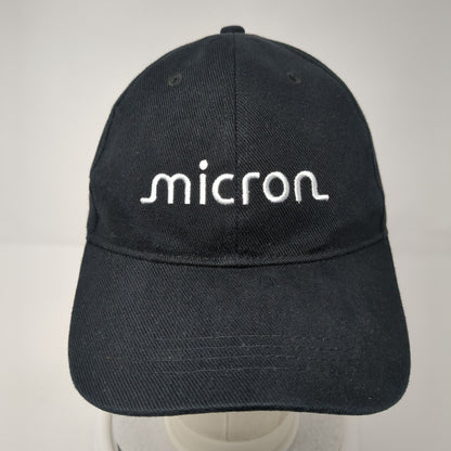 Micron Slideback Hat Black One Size Adjustable Embroidered 6 Panel
