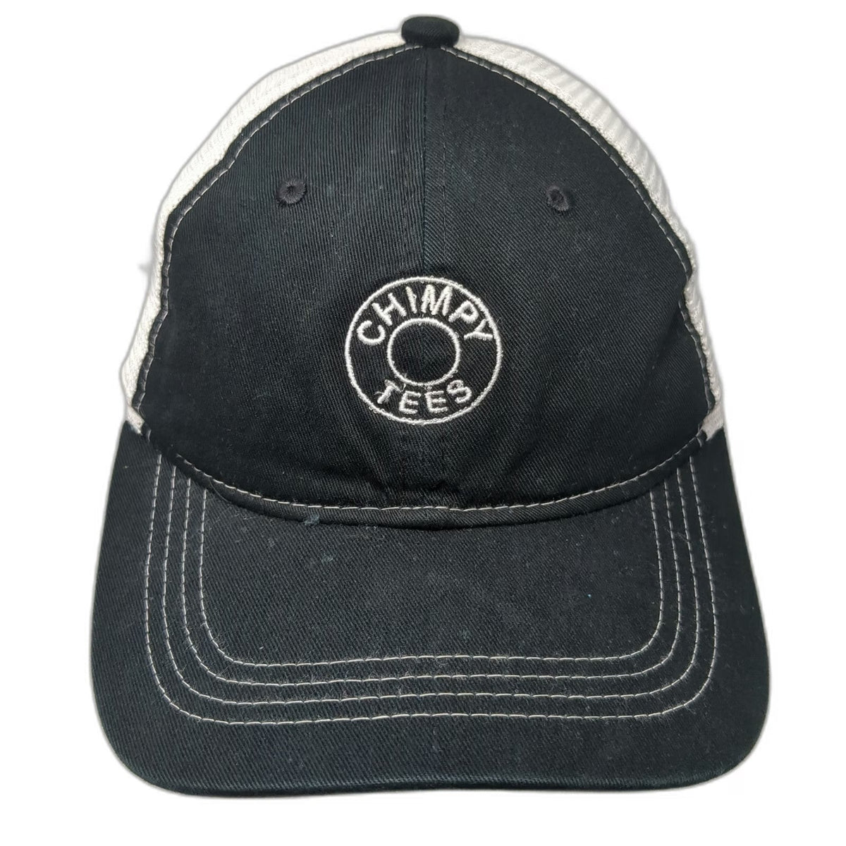 Port Authority Trucker Hat Black One Size Chimpy Tees Logo Mesh Back Snapback