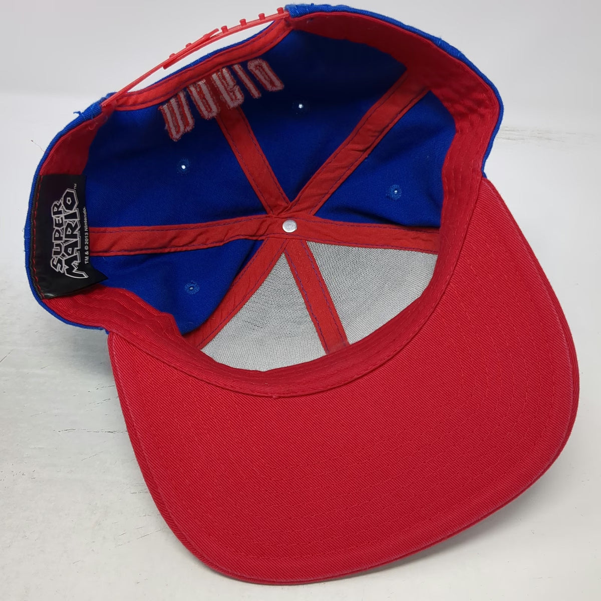 Nintendo Mario Snapback Hat Blue Red One Size Embroidered Character Logo Game