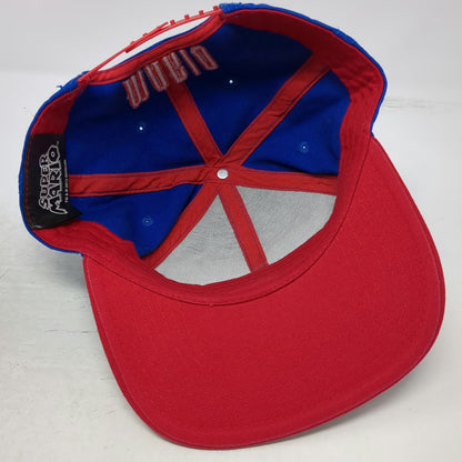 Nintendo Mario Snapback Hat Blue Red One Size Embroidered Character Logo Game