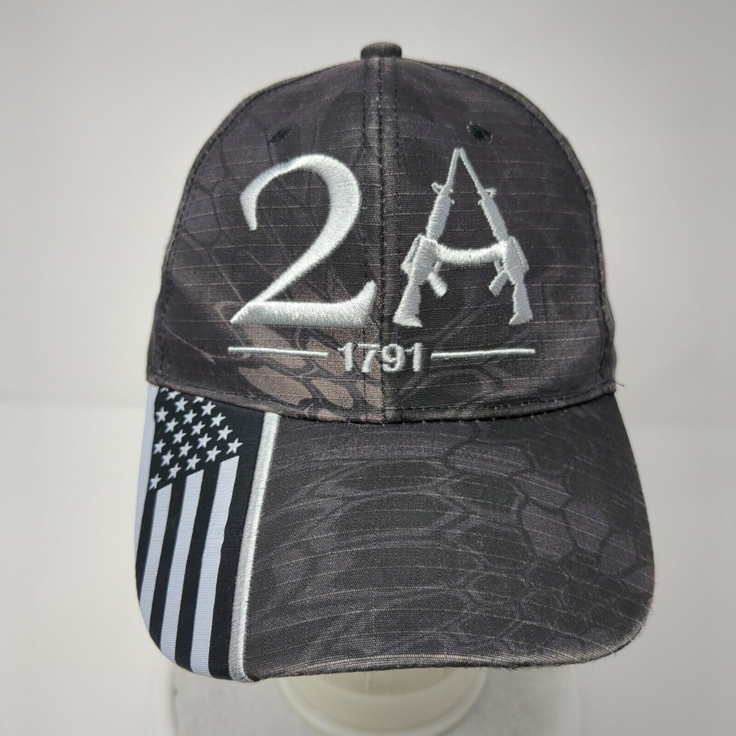2A 1791 American Flag Strapback Hat Camo OSFA Adjustable Embroidered