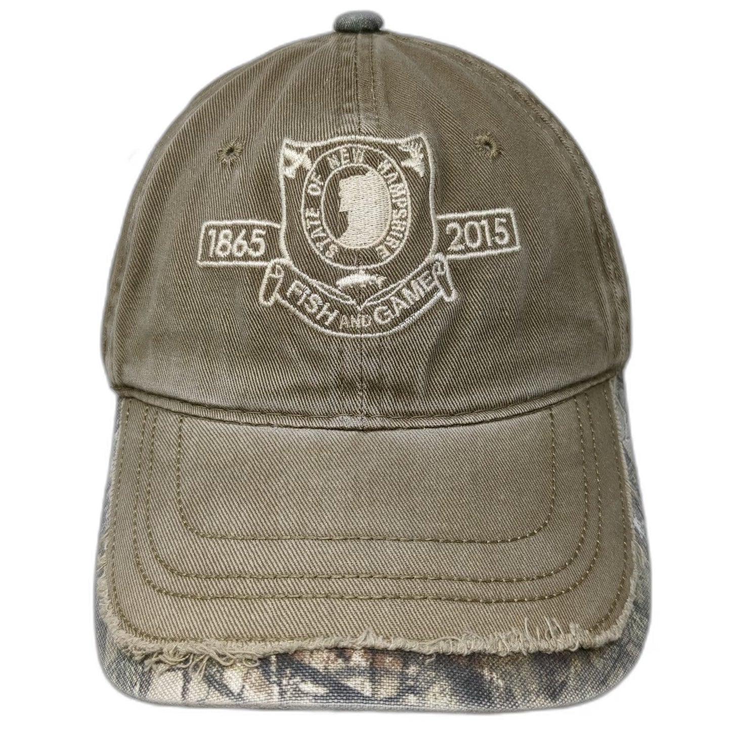 Outdoor Cap Baseball Brown One Size New Hampshire Fish Game 150 Years Camo Hat