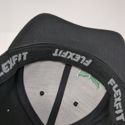 Kau Fitted Hat Black L-XL Embroidered Logo Flexfit Solid 6 Panel