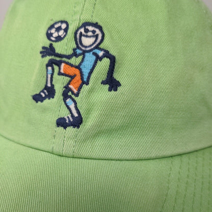 Jake Soccer Life Is Good Kids Strapback Hat Green 4-6T Embroidered