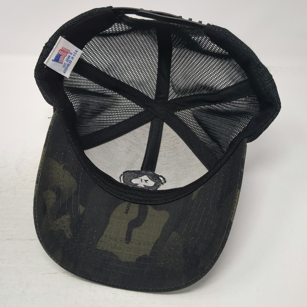 Zero Foxtrot Trucker Hat Black One Size Camo Skull Mesh USA Snapback Tactical