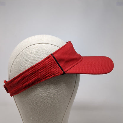 RJS Invitational Strapback Sun Visor Hat Red One Size Fahrenheit