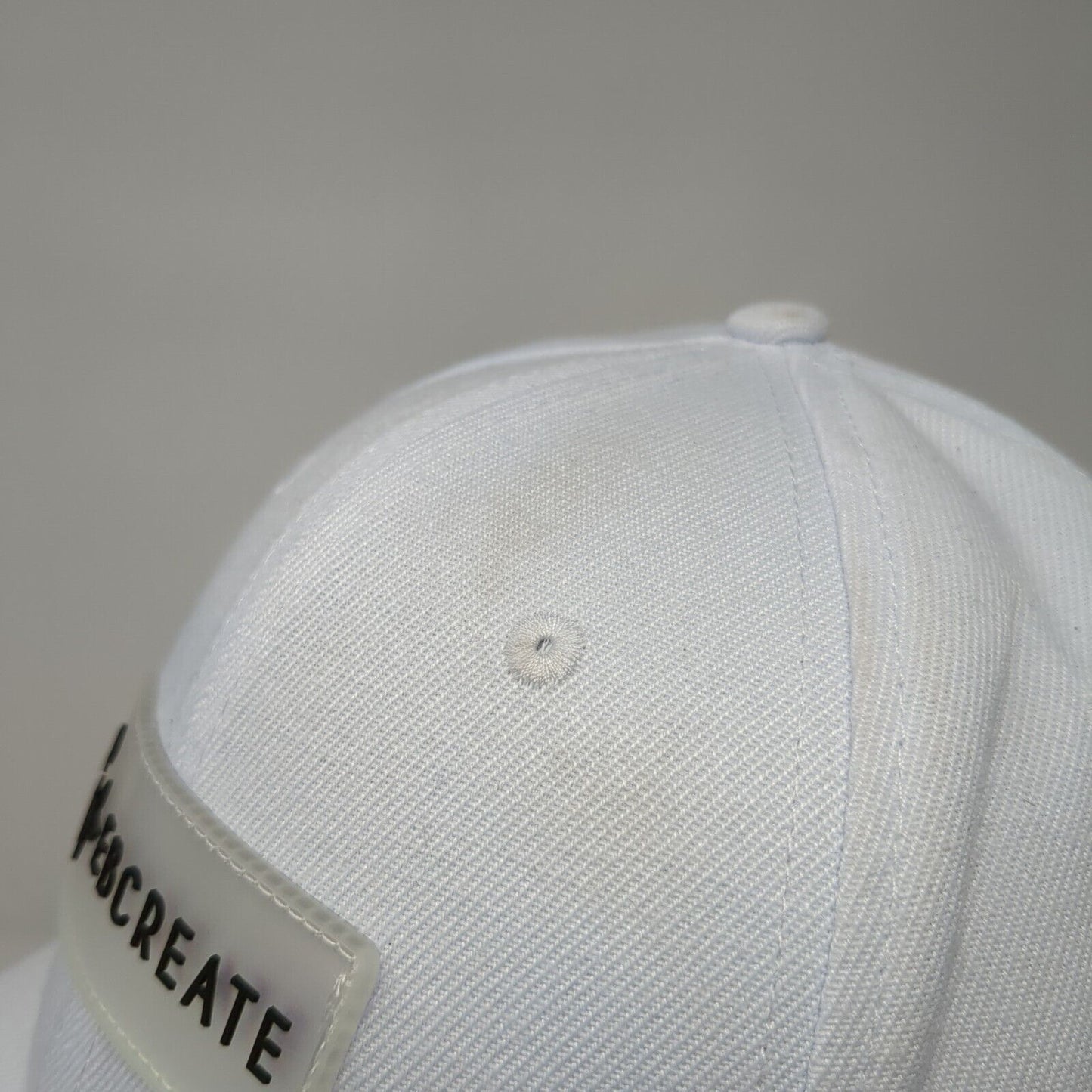 EBCREATE Patch Slideback Hat White One Size Adjustable Embroidered