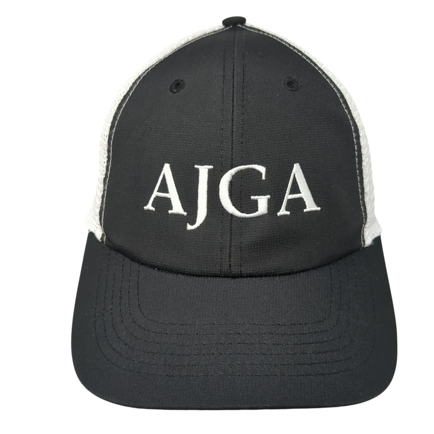 AJGA Snapback Trucker Hat Black OS Adjustable Embroidered Mesh Back Imperial