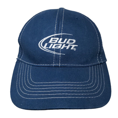 Bud Light Strapback Hat Blue OSFA Adjustable Embroidered 6 Panel Cotton