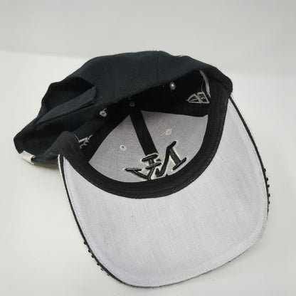 NY New York Strapback Hat Black One Size Embroidered 6 Panel Colorblock