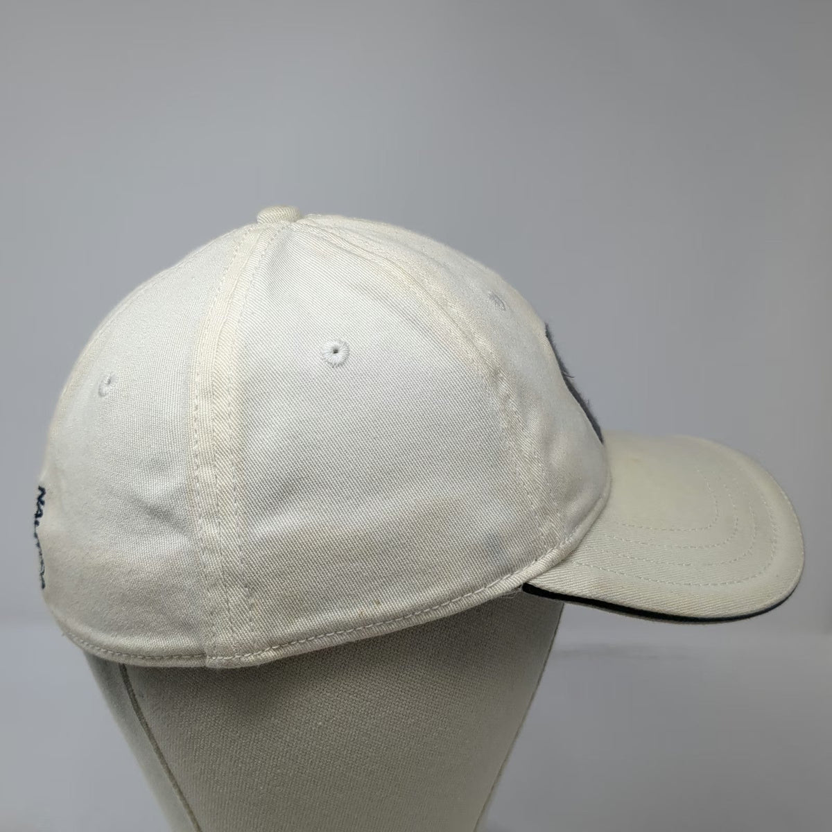 Nautica Baseball Cap White M Fitted Embroidered Logo A-Flex Stretch Fit Hat