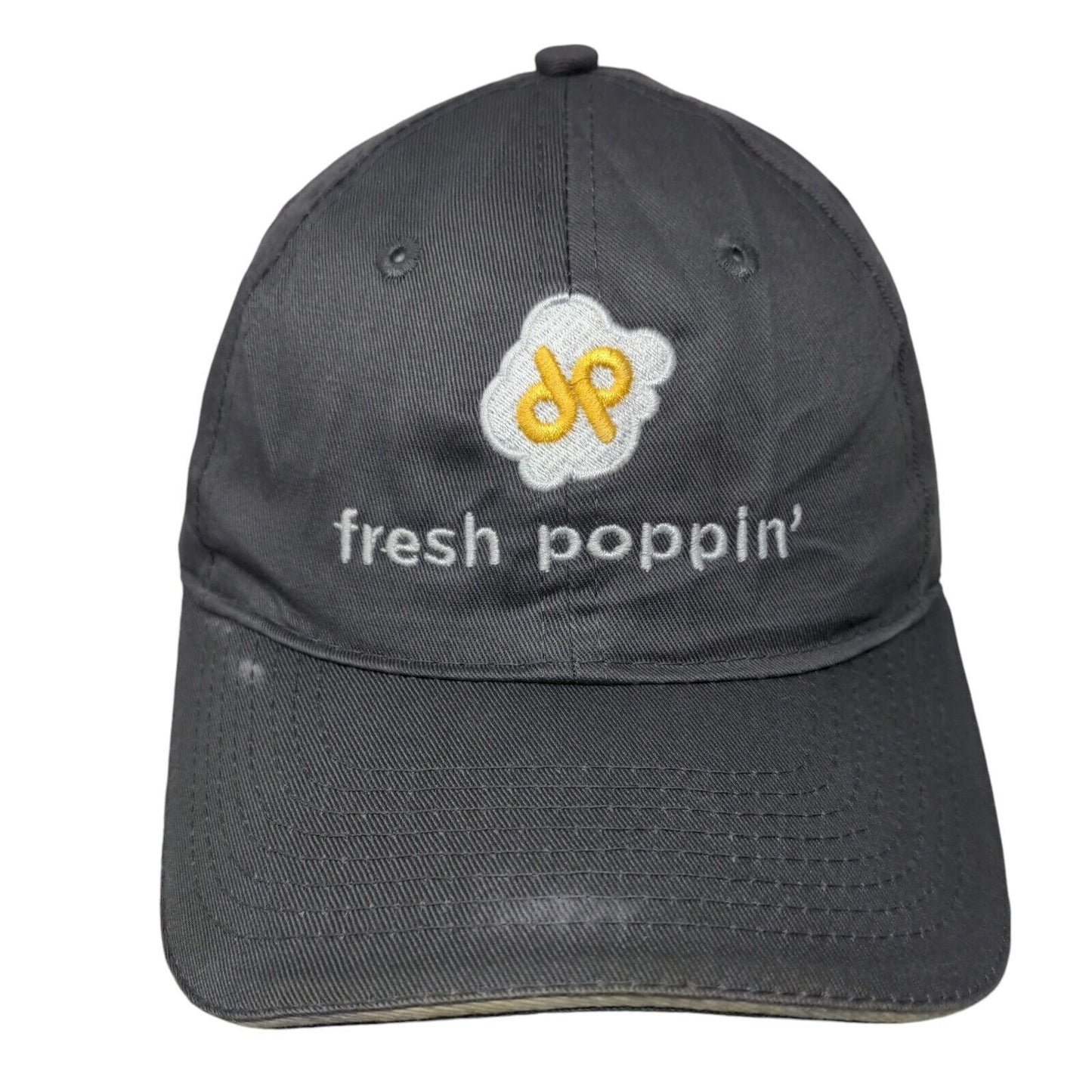 Fresh Poppin' Strapback Hat Gray One Size Adjustable Embroidered Port & Company