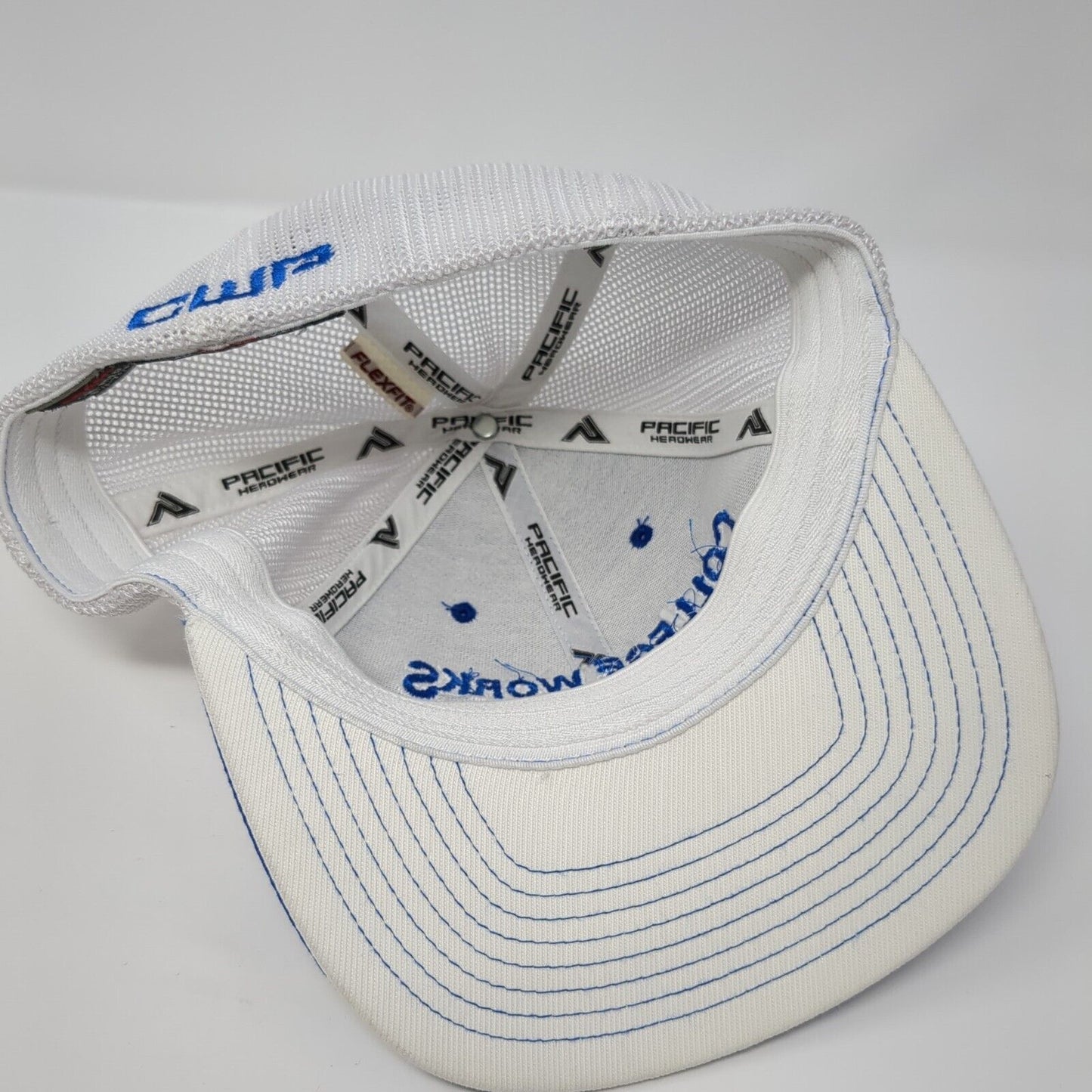 College Works Painting Fitted Trucker Hat Blue 6 7/8-7 3/8 Flexfit Mesh Back