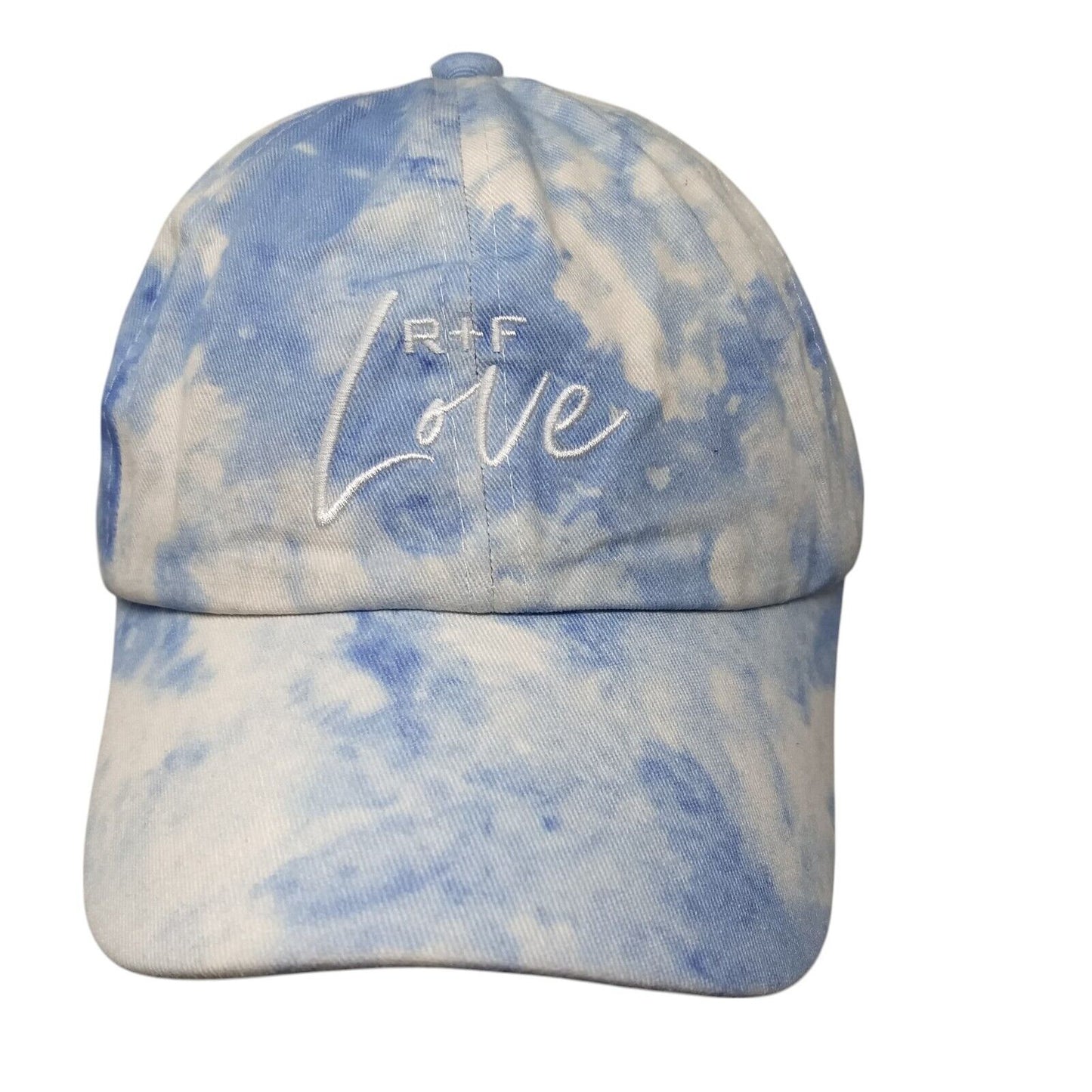 R+F Love Slideback Hat Multicolor One Size Embroidered Tie Dye 6 Panel
