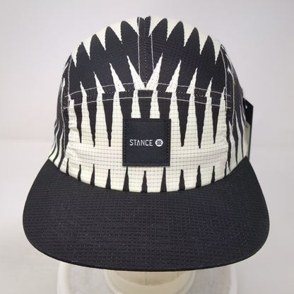 Stance 5 Panel Black White Zigzag Pattern Hat One Size OS Adjustable Strap
