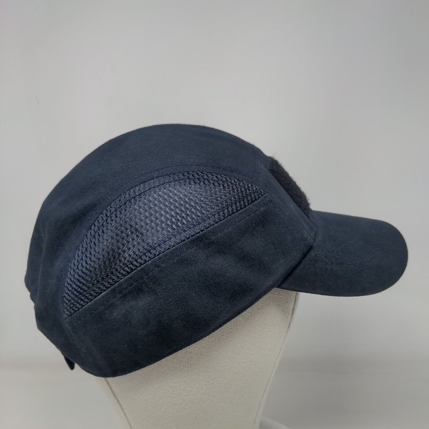 Green Devil Strapback Hat Blue One Size Adjustable Solid Mesh Trim