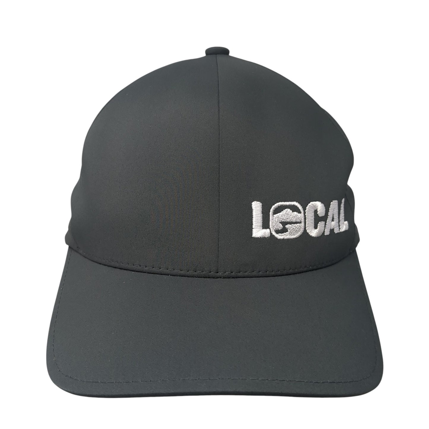 Local Fitted Hat Gray Medium Embroidered Flexfit Delta Solid Outdoor