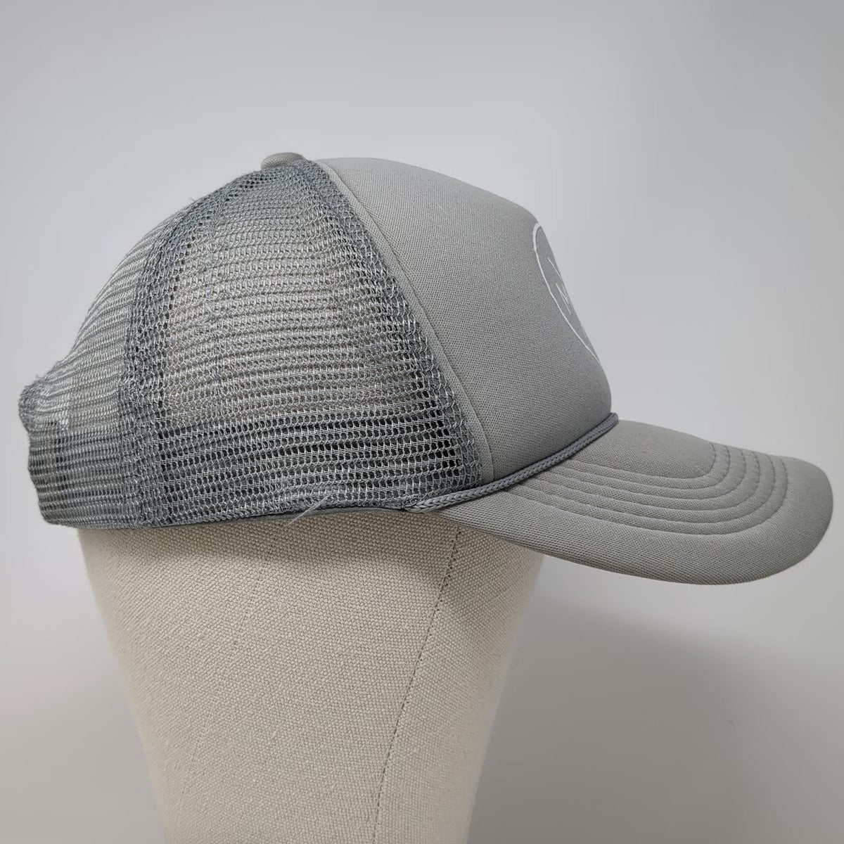Tiny Trucker Co. Trucker Hat Gray OSFM Mama Circle Logo Mesh Foam Rope Snapback