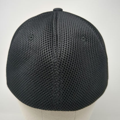 Flexfit Baseball Cap Black XL Hamilton Logo Mesh Back Embroidered Fitted Hat